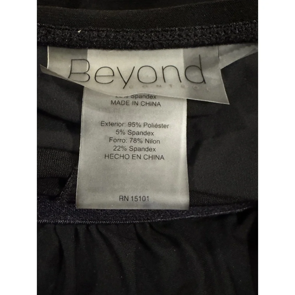 Beyond Control Womens Sz 8 Black Blouson Swim Romper Tummy Control Swimsuit